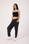 Siyah Baskılı Spor Baget Pantolon
