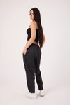 Siyah Baskılı Spor Baget Pantolon