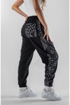 Siyah Desenli Jakar Jogger Paçası Lastikli Pantolon