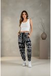 Siyah Etnik Desenli Baget Jakar Pantolon