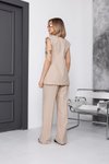 Bej İkili Yelekli Elbise Tesettür Takım