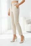 Bej Klasik Bilek Boy Dar Paça Havuç Pantolon