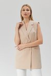Bej Klasik Vintage Düğmeli Yelek