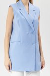 Buz Mavi Klasik Vintage Düğmeli Yelek