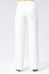 Ekru Çizgili Bol Paça Kumaş Pantolon