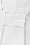 Ekru Özel Tasarım Fırfır Kuşak Detaylı Taş İşlemeli Ceket