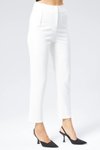 Ekru Yüksek Bel Dar Paça Bilek Boy Cep Detaylı Kumaş Pantolon