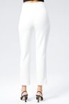 Ekru Yüksek Bel Dar Paça Bilek Boy Cep Detaylı Kumaş Pantolon