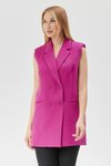 Fuşya Klasik Vintage Düğmeli Yelek