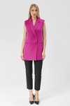 Fuşya Klasik Vintage Düğmeli Yelek