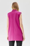 Fuşya Klasik Vintage Düğmeli Yelek
