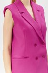 Fuşya Klasik Vintage Düğmeli Yelek