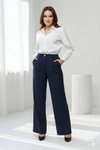 Lacivert Geniş Paça Palazzo Klasik Kumaş Cepli Pantolon