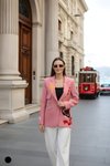 Pembe Blazer Nakışlı Ceket