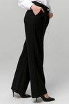 Siyah Klasik Geniş Paça Palazzo Cepli Kumaş Pantolon