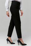 Siyah Yüksek Bel Dar Paça Bilek Boy Cep Detaylı Kumaş Pantolon
