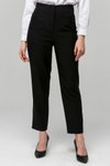 Siyah Yüksek Bel Dar Paça Bilek Boy Cep Detaylı Kumaş Pantolon