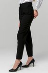 Siyah Yüksek Bel Dar Paça Bilek Boy Cep Detaylı Kumaş Pantolon