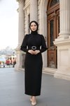 Siyah Sukuba Kalem Önü Çapraz Abiye Elbise