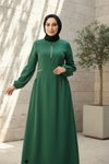 Zümrüt Fermuar Detaylı Elbise