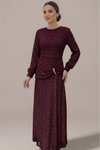 Bordo Abiye Elbise