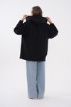 Siyah Oversize Modal Fermuarlı Sweat Tunik