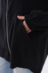 Siyah Oversize Modal Fermuarlı Sweat Tunik