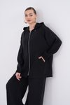 Siyah Oversize Modal İkili Takım