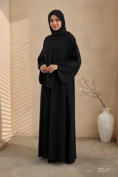 Lacivert Takım Özel Tasarım Şallı Ferace