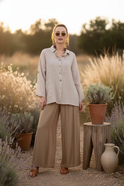 Camel İtalyan Korsajlı Astarlı İpek Wes Pantolon