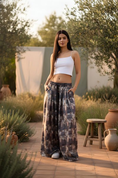 Gri Sokak Tarzı Spor Bol Baggy Pantolon Etek