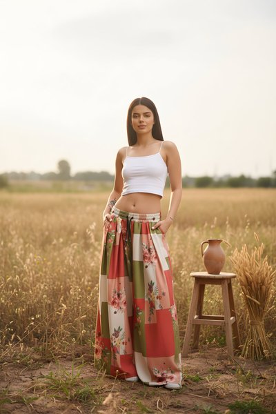 Kırmızı Sokak Tarzı Spor Bol Baggy Pantolon Etek