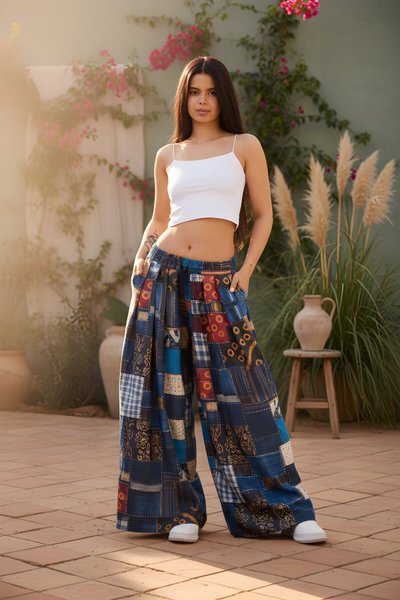 Lacivert Bol Baggy Sokak Tarzı Spor Pantolon Etek