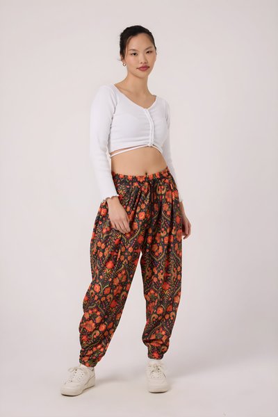 Renkli Sokak Tarzı Baskılı Spor Şalvar Bürümcük Pantolon