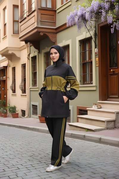 Siyah Eşofman İkili Alt Üst Takım