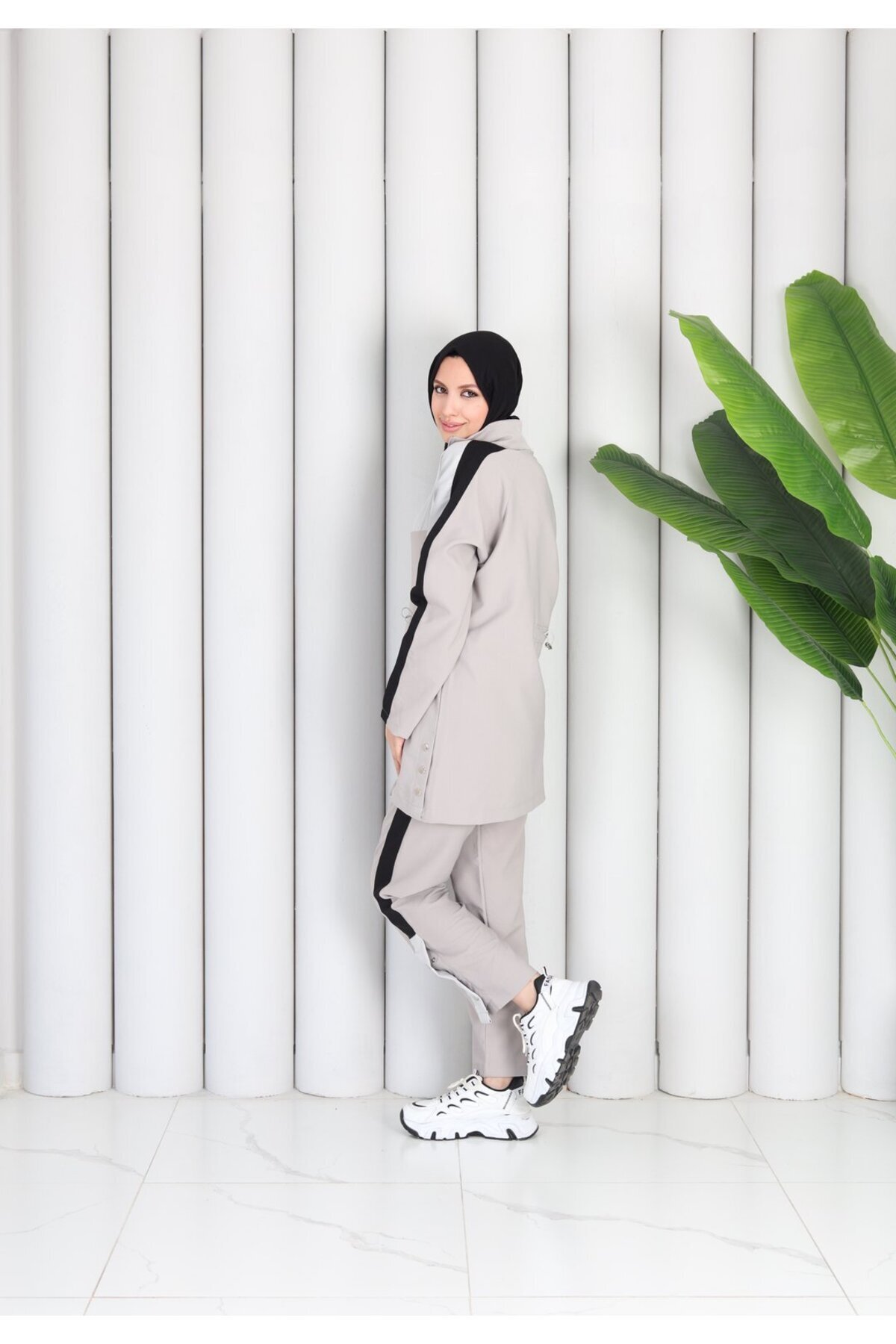Comfortable Casual Chic Modest Set - Grey - ZARERA