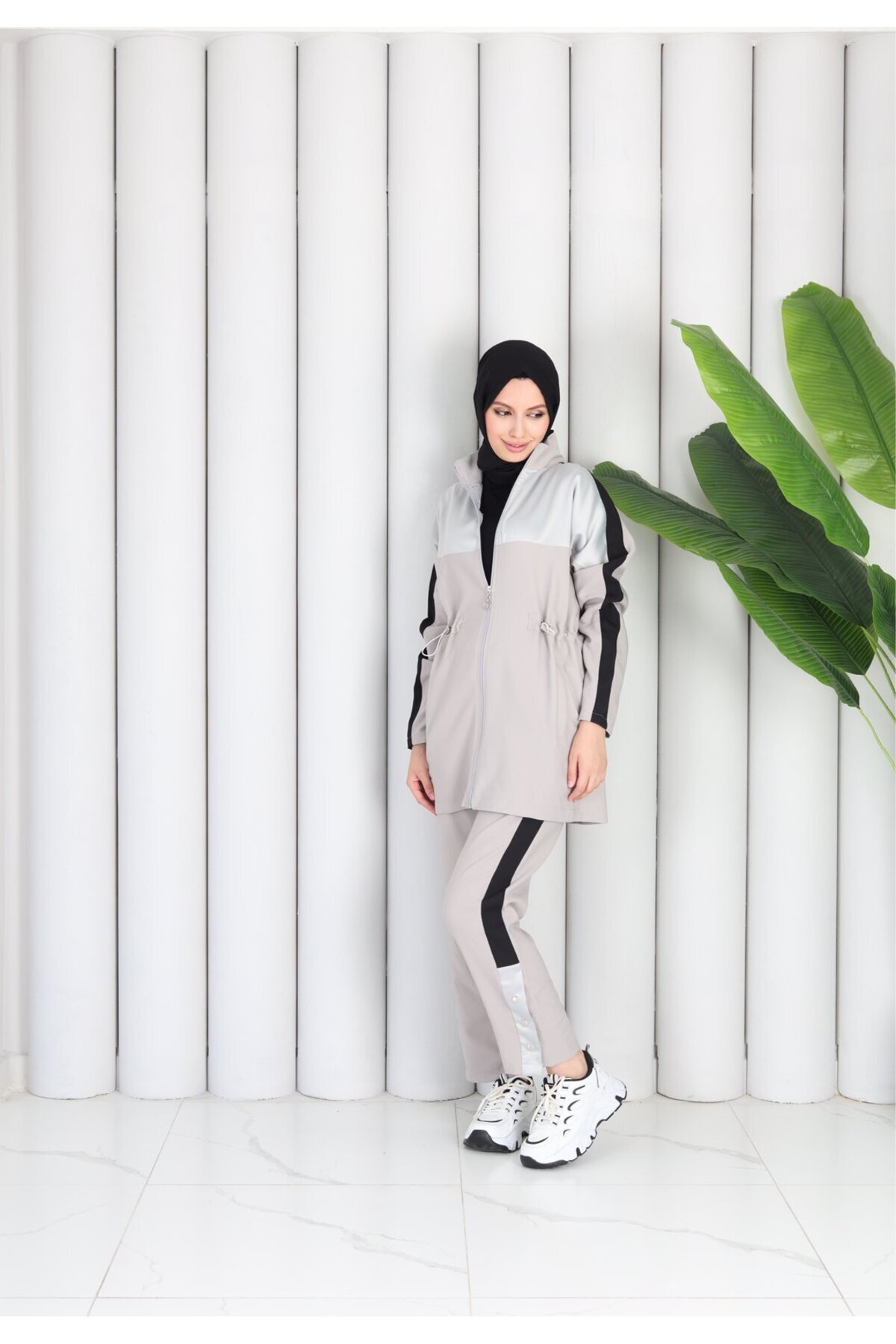 Comfortable Casual Chic Modest Set - Grey - ZARERA
