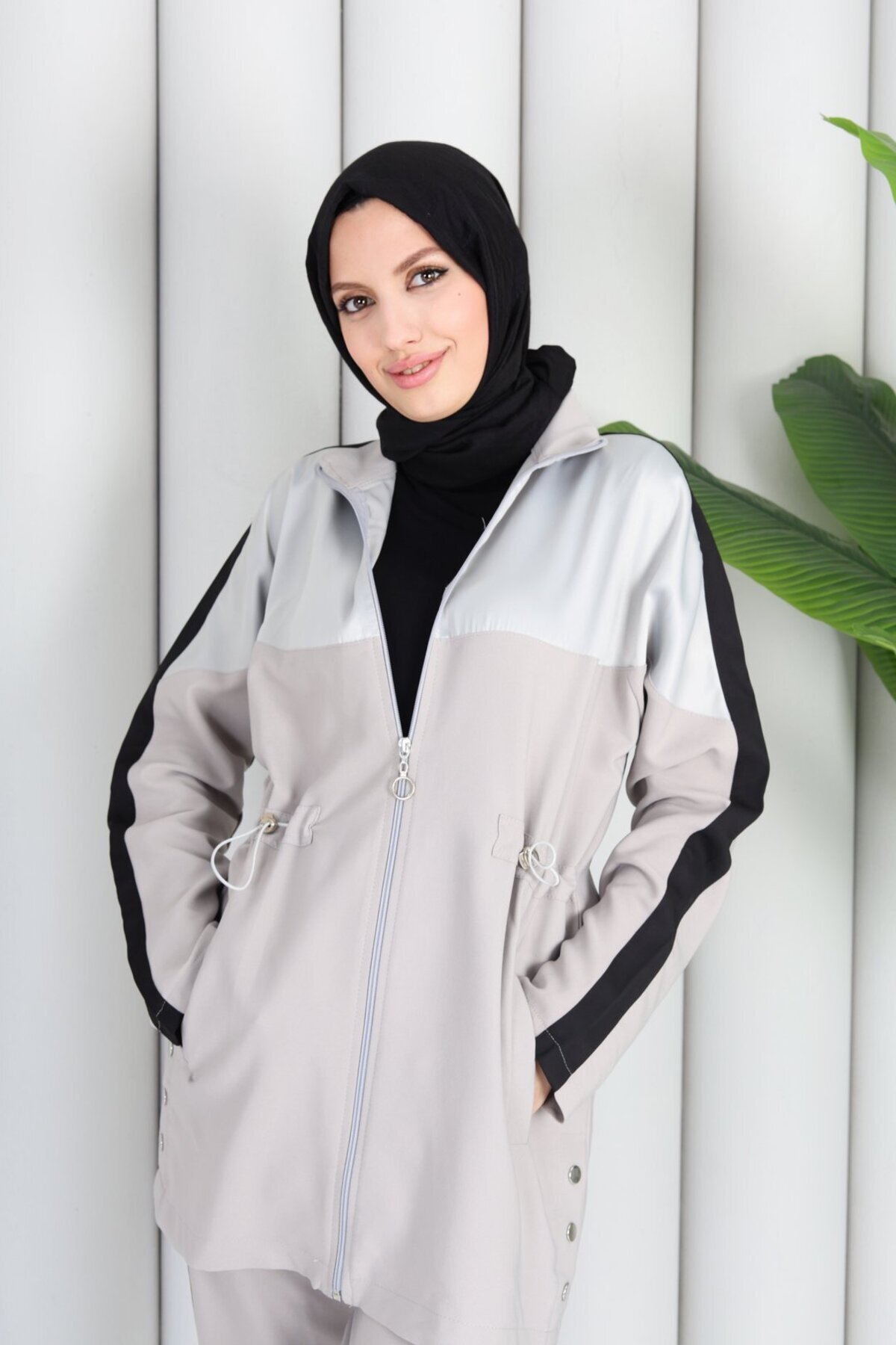 Comfortable Casual Chic Modest Set - Grey - ZARERA
