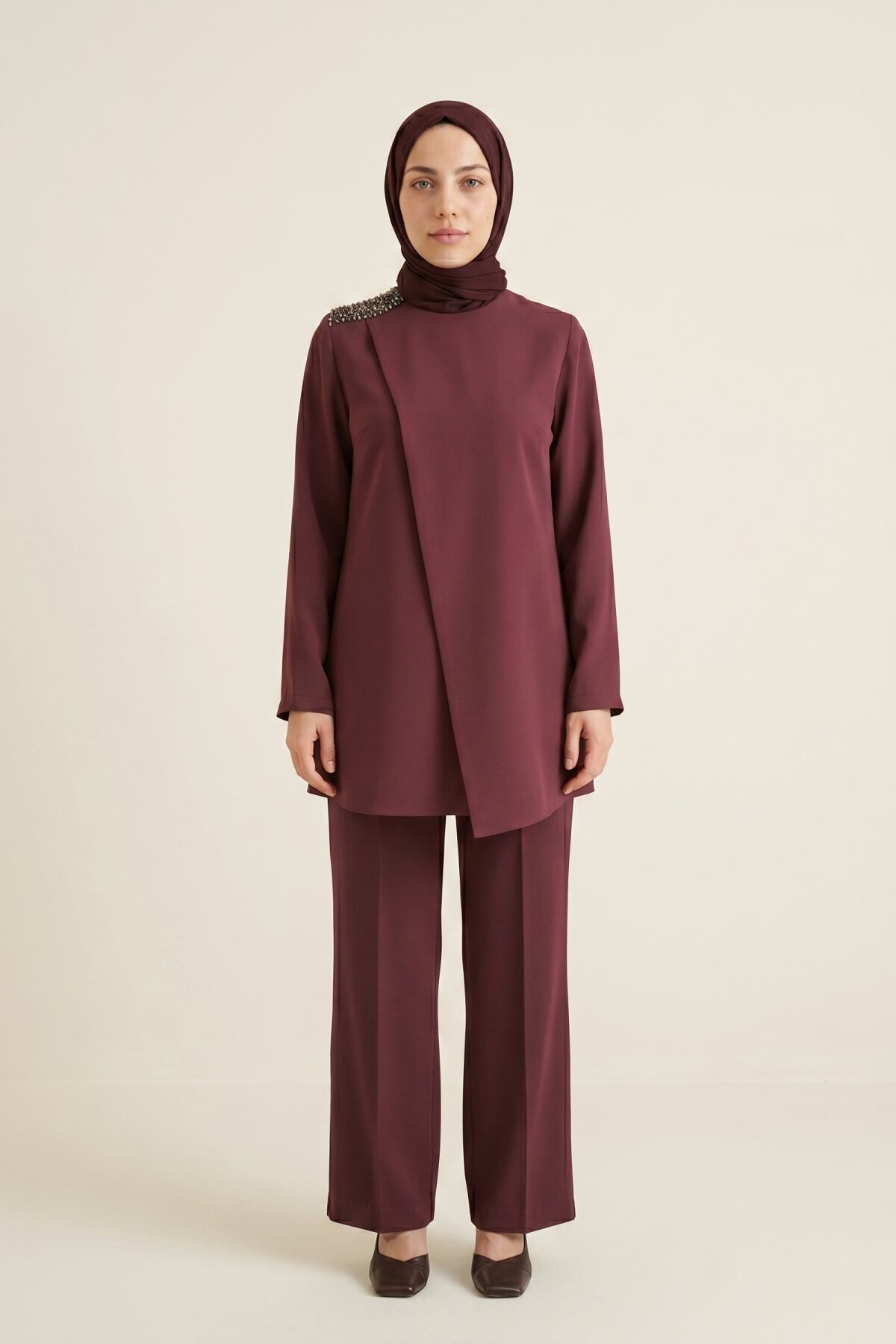 Two-Piece Beaded Set - Damson - Beyza