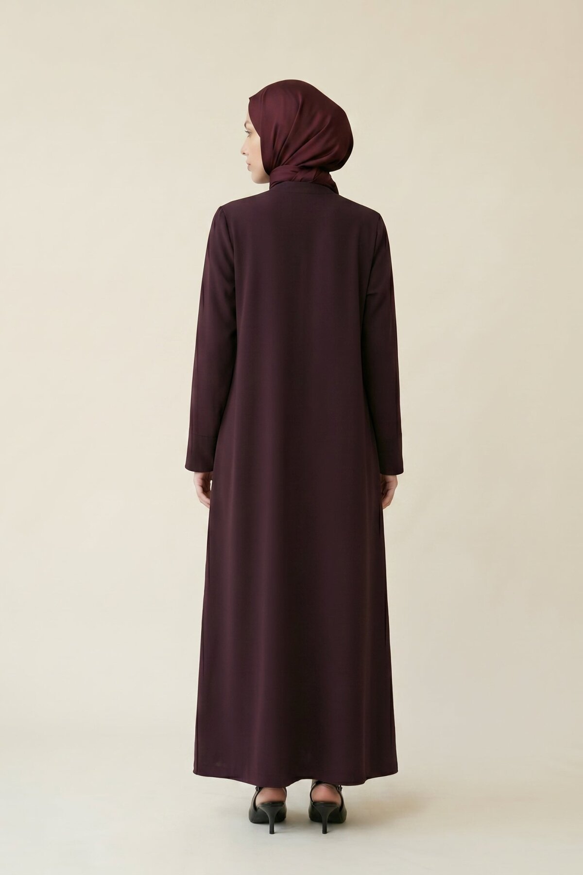 Mürdüm Pile Detaylı Ferace - Beyza