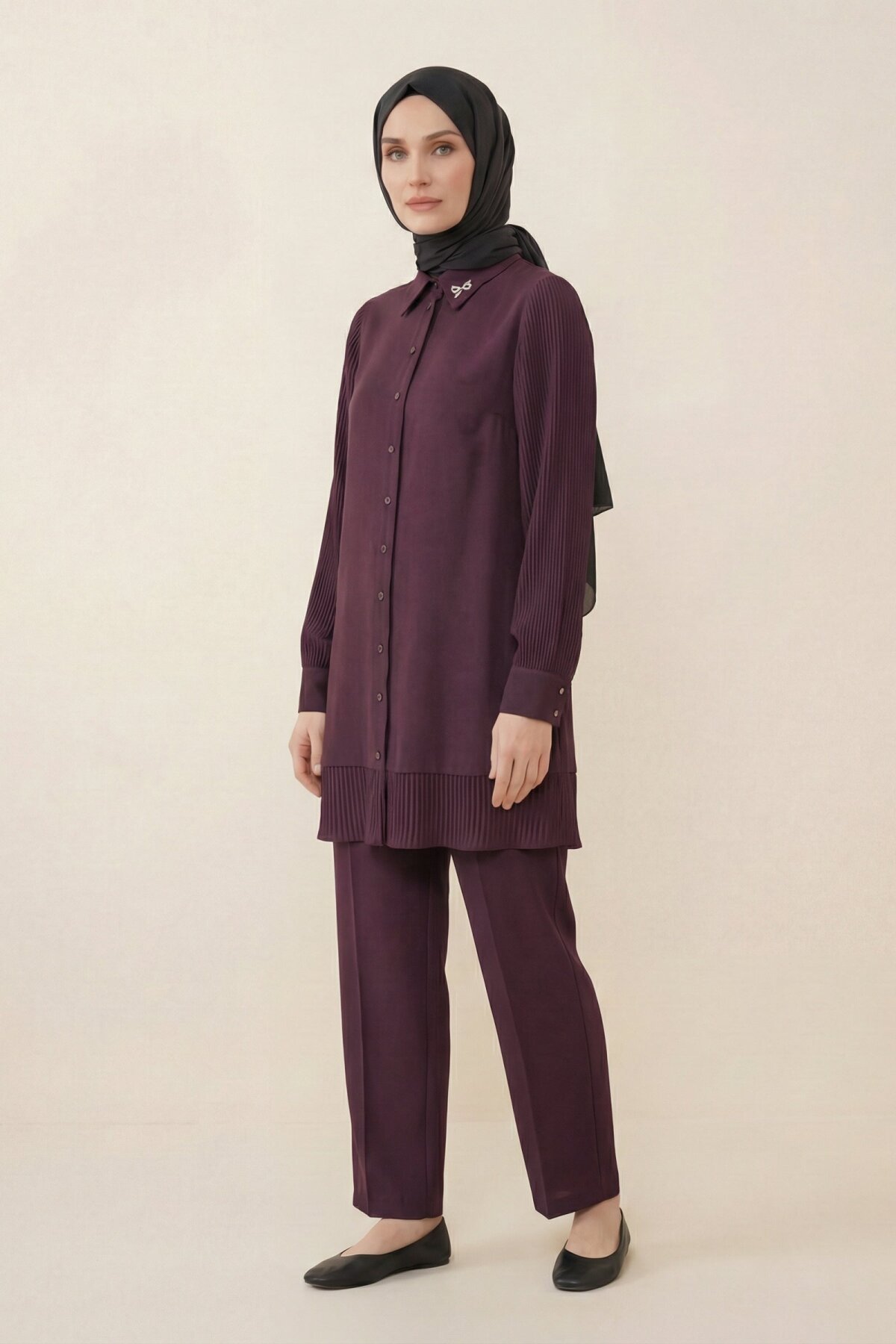 Mürdüm Plise İkili Takım - Beyza