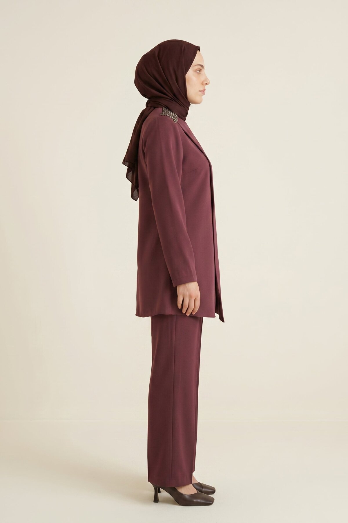 Two-Piece Beaded Set - Black - Beyza