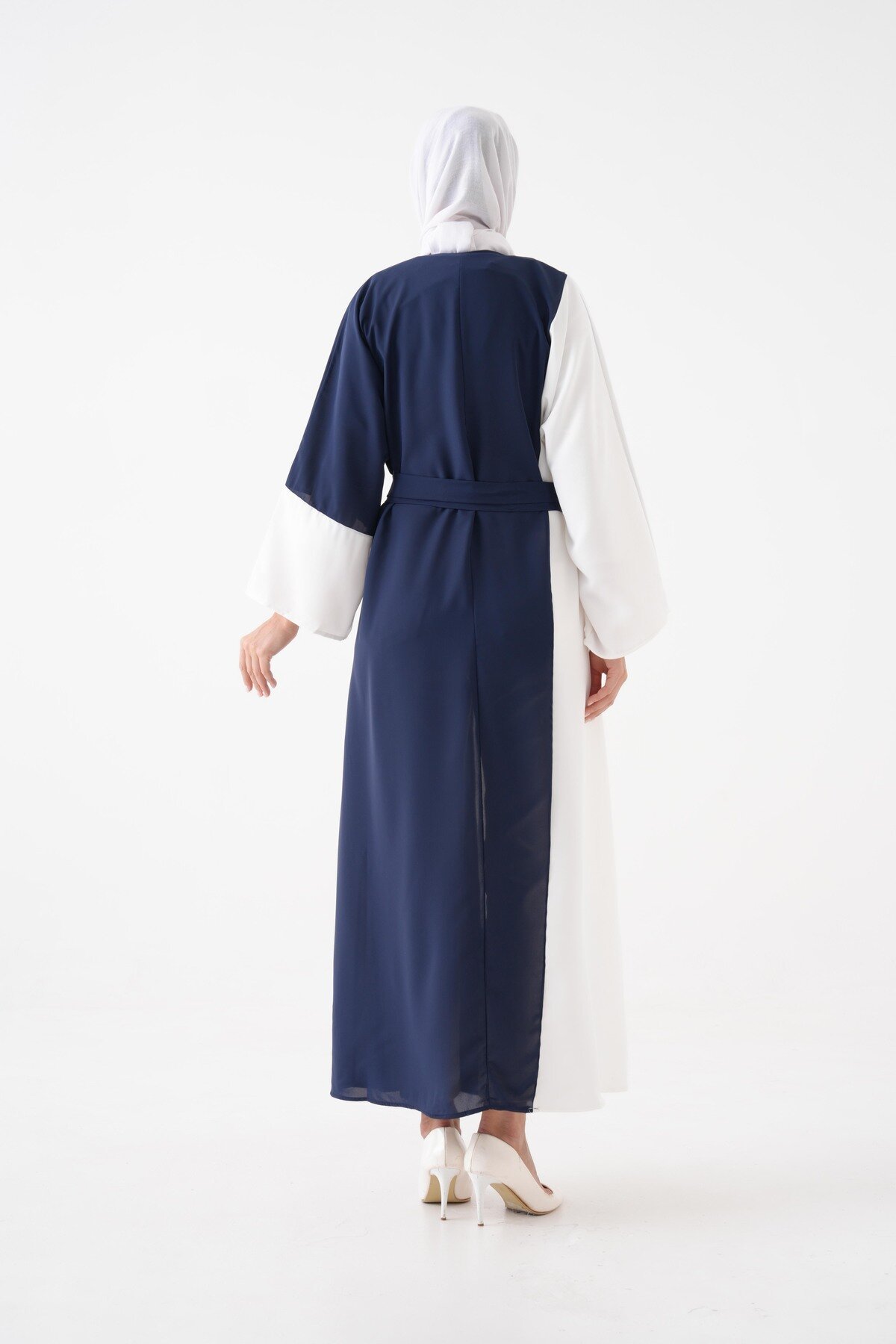 Lacivert Ekru Laci Abaya Ferace - Filizzade