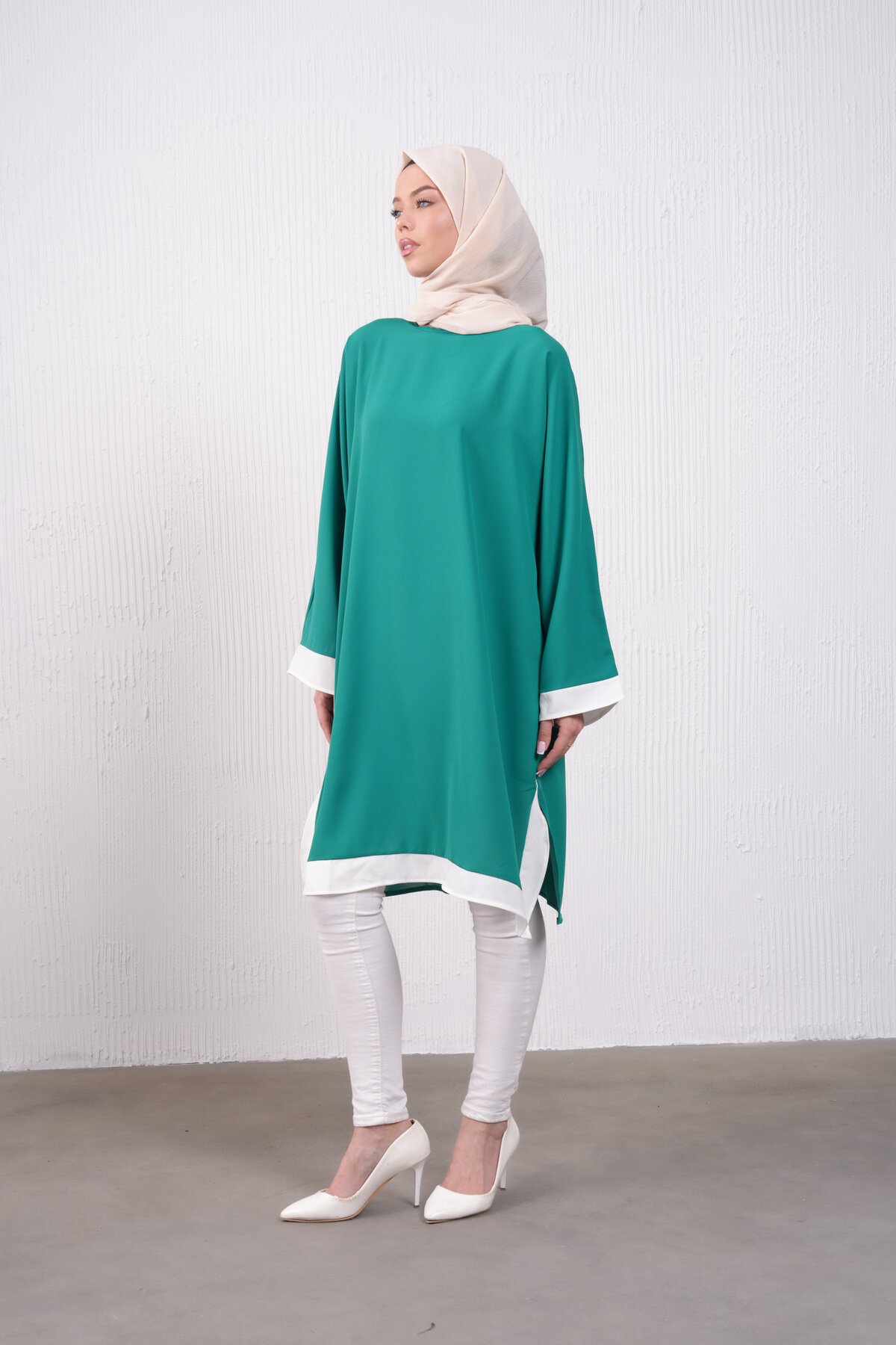 Yeşil Garnili Salaş Tunik - Filizzade
