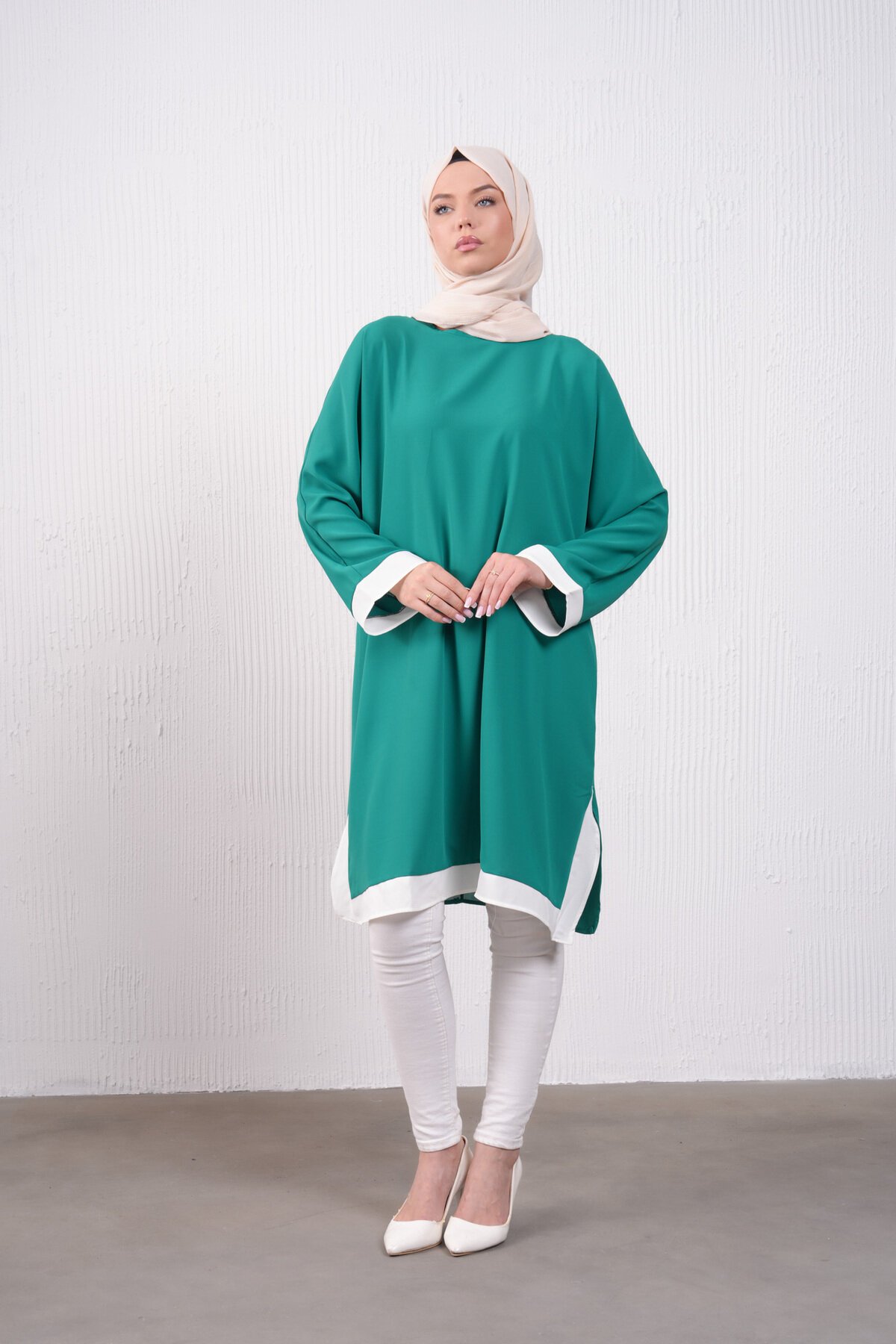Yeşil Garnili Salaş Tunik - Filizzade