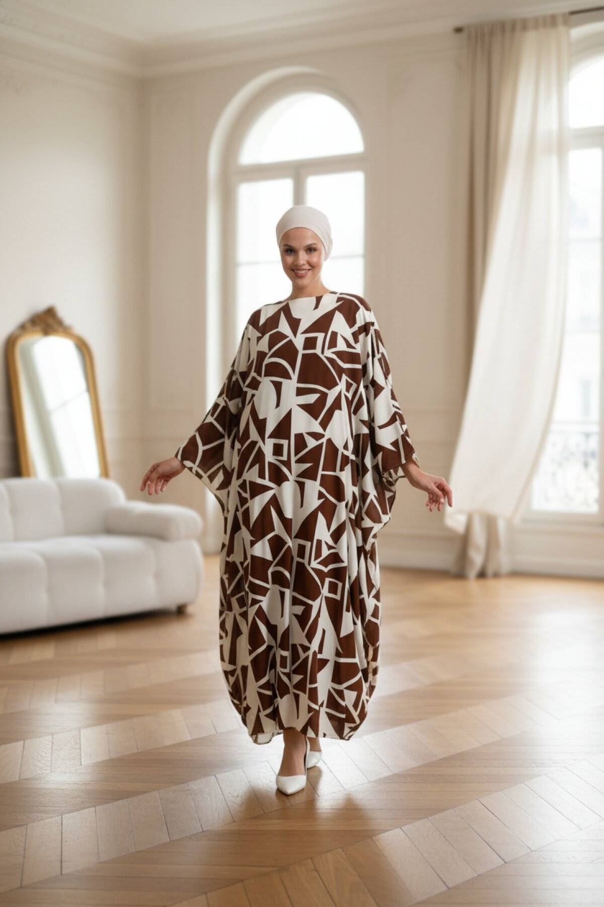 Dress-Style Abaya - Brown - Fzd Filizzade