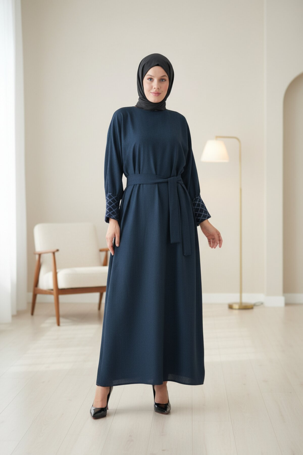 Accessory-Cuff Dress - Navy Blue - Fzd Filizzade