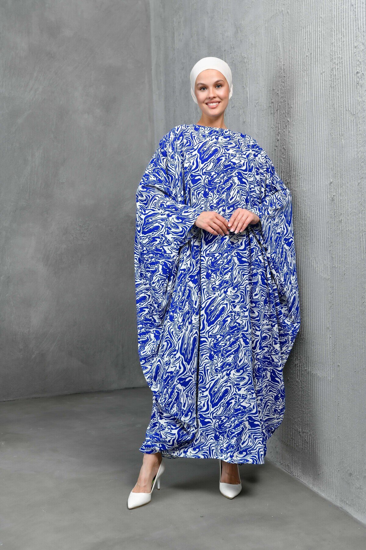 Sax Blue Dress Abaya - Sax Blue - Fzd Filizzade