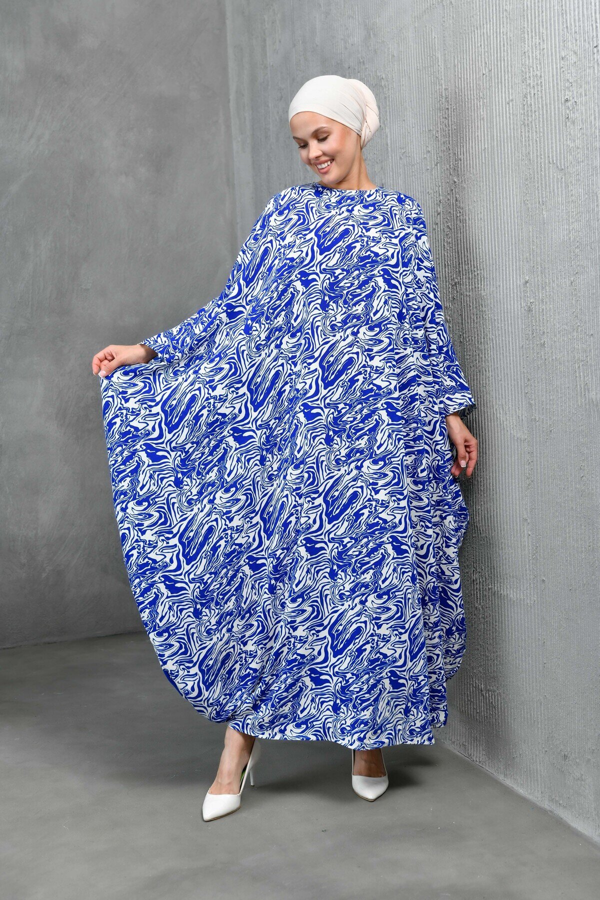Sax Blue Dress Abaya - Sax Blue - Fzd Filizzade
