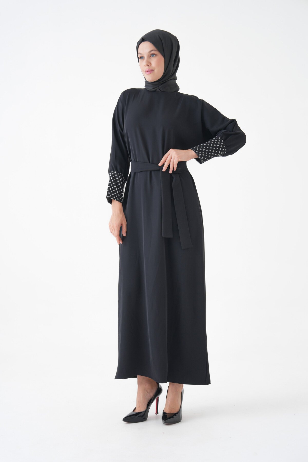 Silver Cuff Accessory Dress - Black - Fzd Filizzade